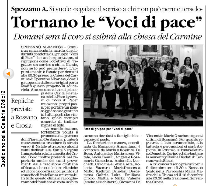 Quotidiano della Calabria 7dic12