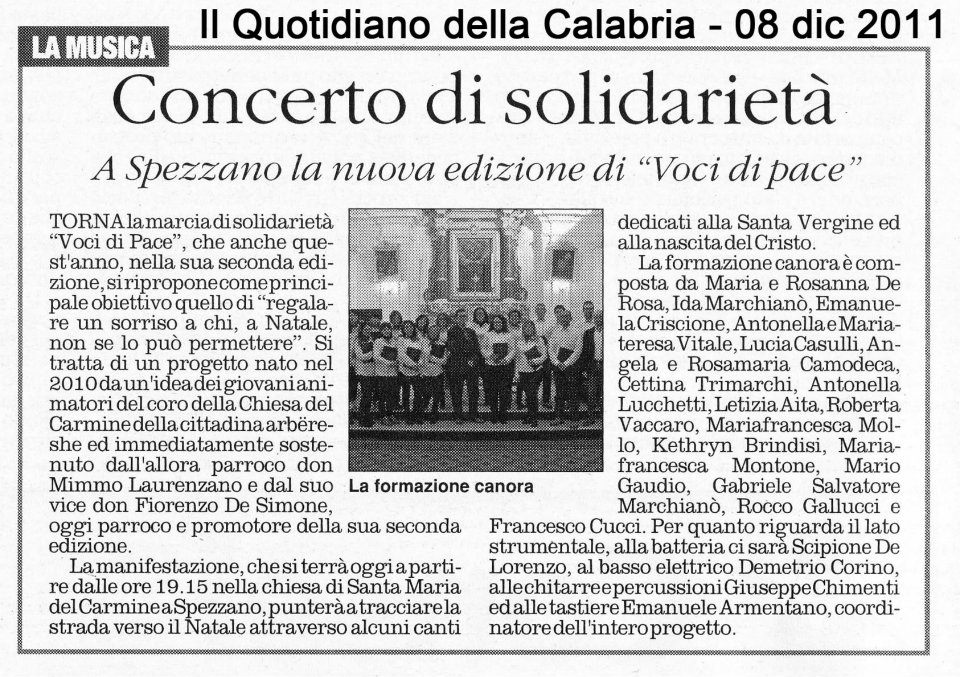 Quotidiano della Calabria 8dic11