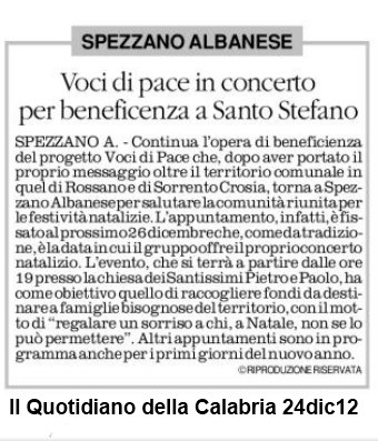 Quotidiano della Calabria 24dic12